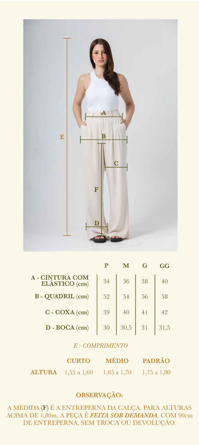 Calça Wide Leg Londres em Viscose — 4 Comprimentos