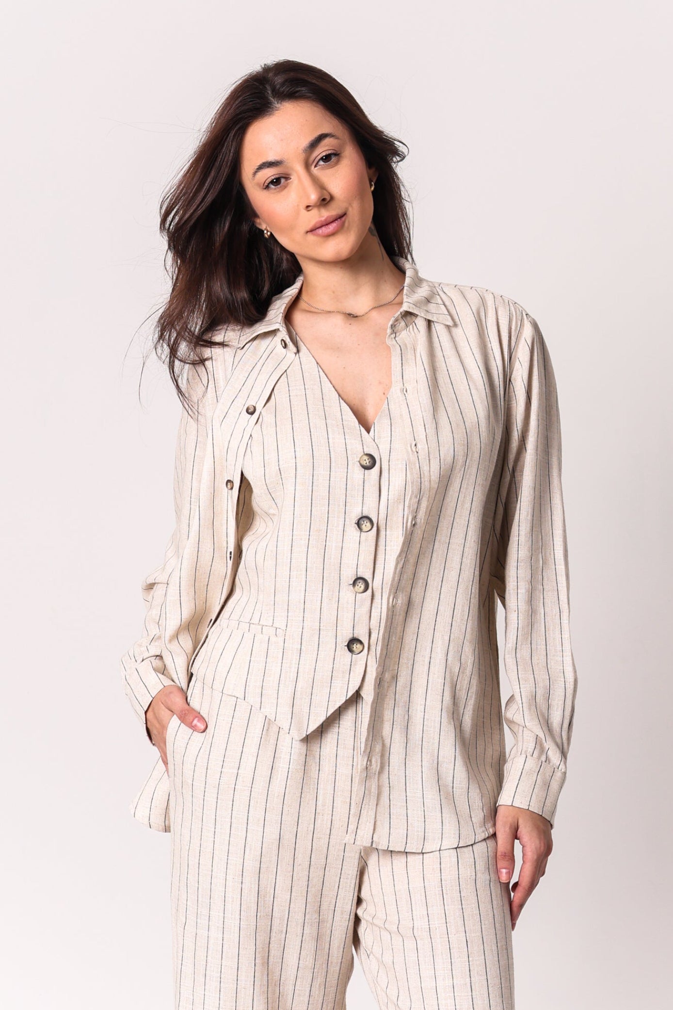 Camisa Noronha Feminino em Viscose com Linho