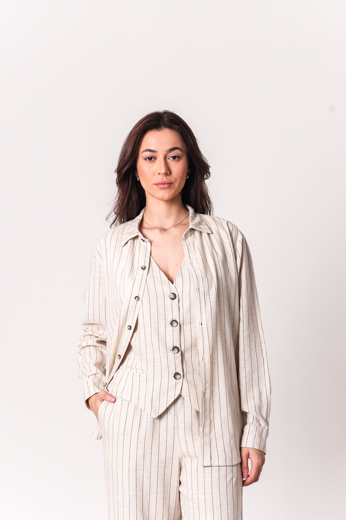 Camisa Noronha Feminino em Viscose com Linho